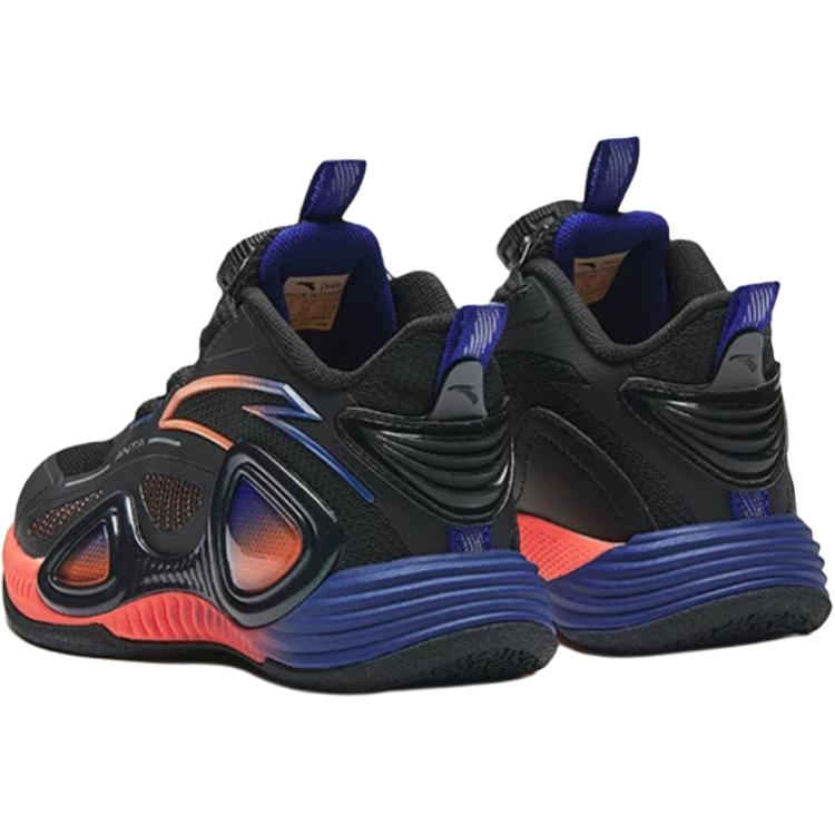 Anta Kids Fabric Comfortable Versatile Non-Slip Wear-Resistant Low-Top Basketball Shoes Kids sneaker Black Coral-Orange 312449958
