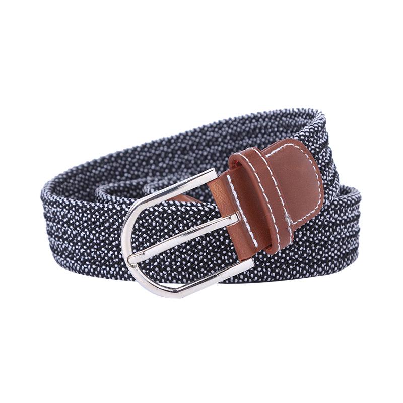 Handwoven Cross-Border Fashion Belt with Pin Buckle – Versatile Twill Men's & Women's Wide Elastic Waist Belt