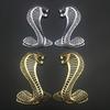 3D Metal Cobra Snake Cobra 3D Emblem Sticker Metal Auto Car Shelby Mustang Gold ,Silver GT MYCT-54