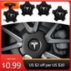 Autoaufkleber 4 Stück 180mm Auto Radnabendeckel Plakette Auto Radkappen Zubehör für Tesla Model 3 Model S X Model Y Roadster