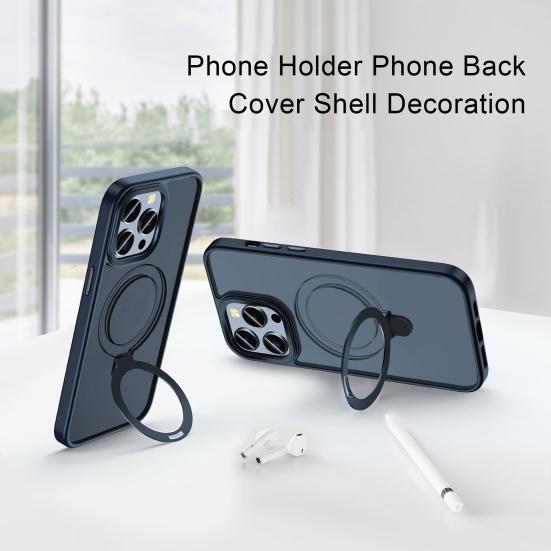 

Чехол для мобильного телефона с магнитным кольцевым кронштейном, защищающим от отпечатков пальцев, противоударный, устойчивый к царапинам, чехол с полным покрытием для iPhone 1 синий