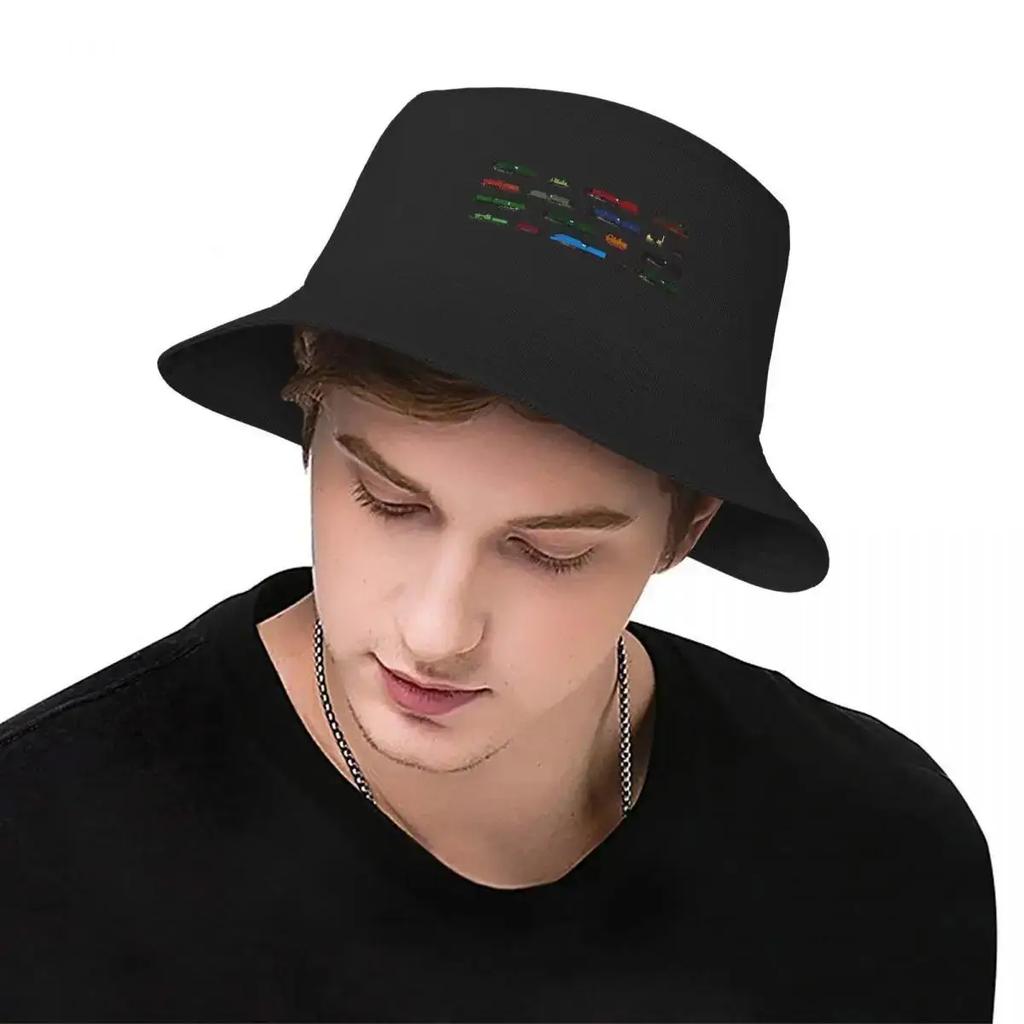 British Steam Trains Bucket Hat Cosplay Snapback Cap  foam party Hat Caps Male Women's