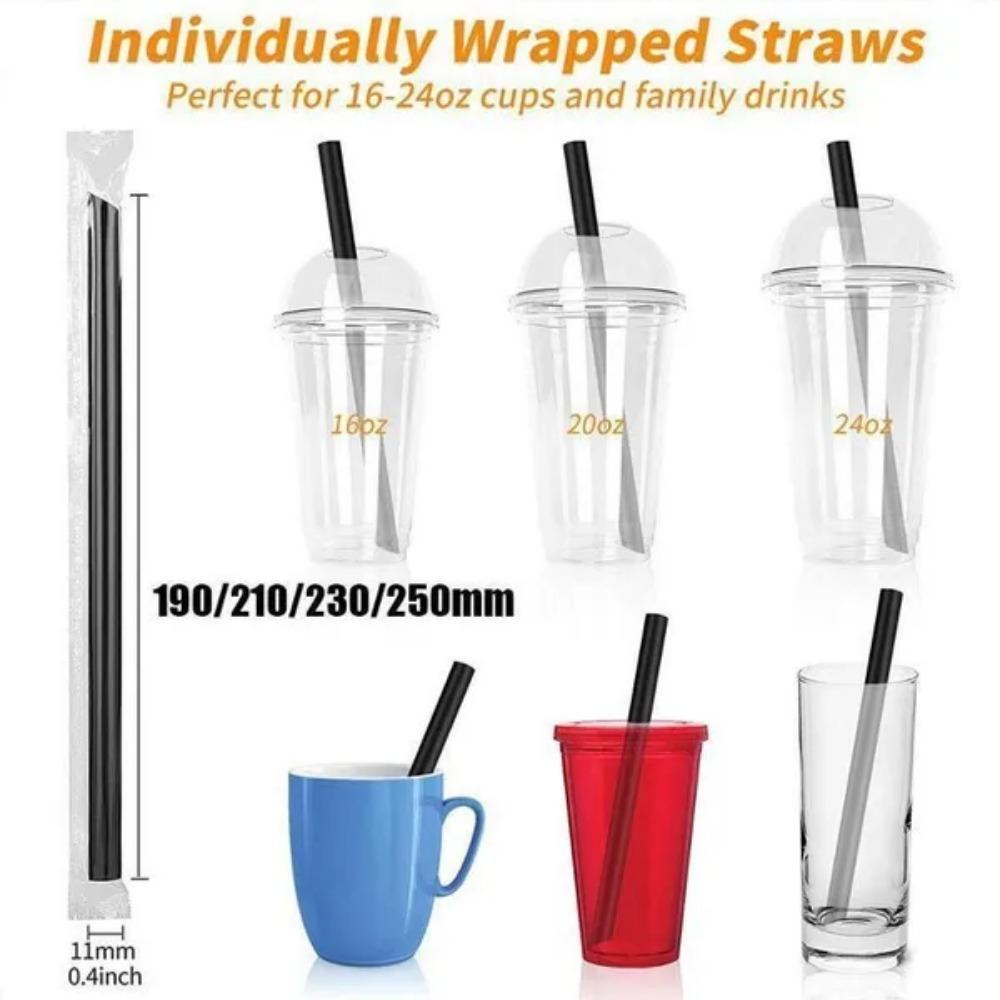1PACK/100PCS Color Plastic Disposable Large Straw Pearl Bubble Milk Tea Smoothie Drink Party Supplies Bar Accessories