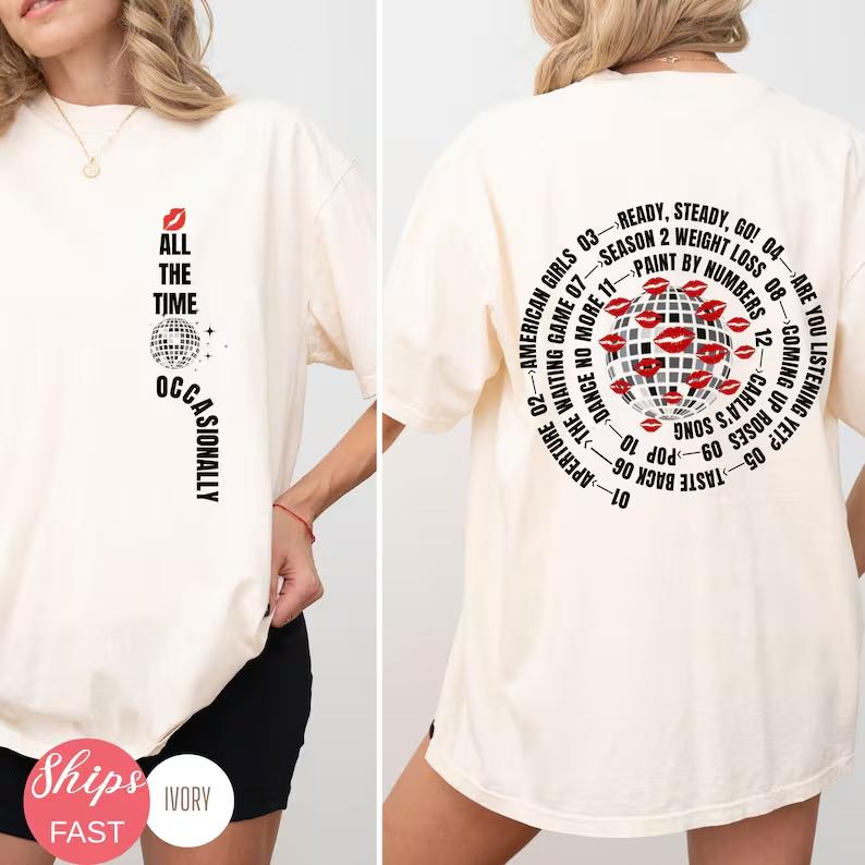 Kiss All The Time Album T-Shirt Harry Styles Vintage Concert Women Men Short Sleeve Harry Inspired Together Concert Streetwear Female Male Clothing