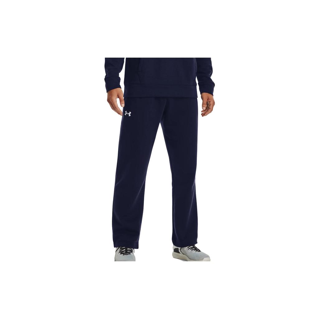 Under Armour UA Rival Fleece 2.0 Mid-Rise Straight-Leg Elastic Knit Sports Pants Men Pants Dark-Blue 1300124-410