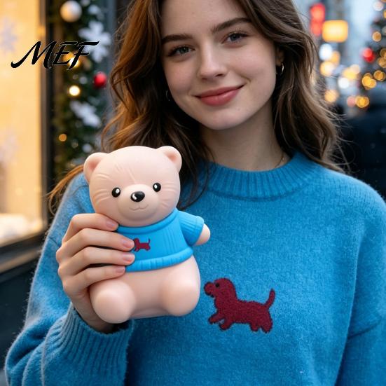 Cute Santa Claus Doll Figures Christmas Tomato Bear Squeeze Toy for Stress Relief, TPR Decompression Collectible Holiday Themed Figurines Figure with