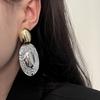 Metal Oval Drop Earrings for Women European And American Style Personality Exaggerated Fashion Daily Jewelry Travel Accessories