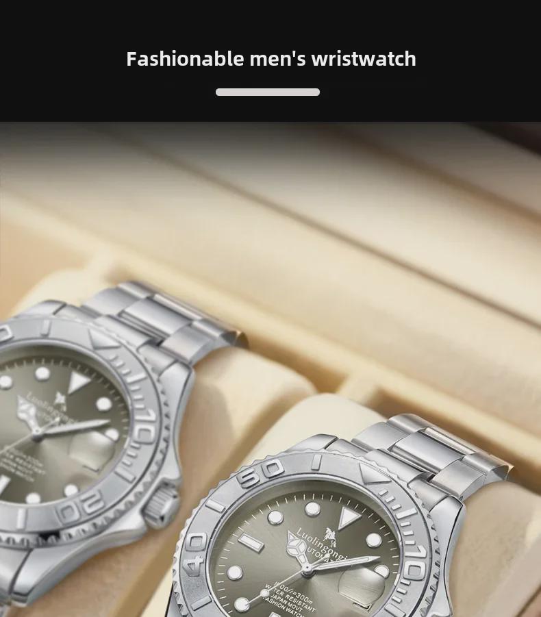 Duke of Lorraine 1955 – Graue automatische Herren-Yachtuhr mit leuchtendem Zifferblatt und Kalender