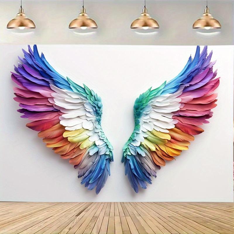 1pc Vivid Angel Wings Party Banner - Colorful Polyester, Suitable for Birthdays, Weddings and Special Events