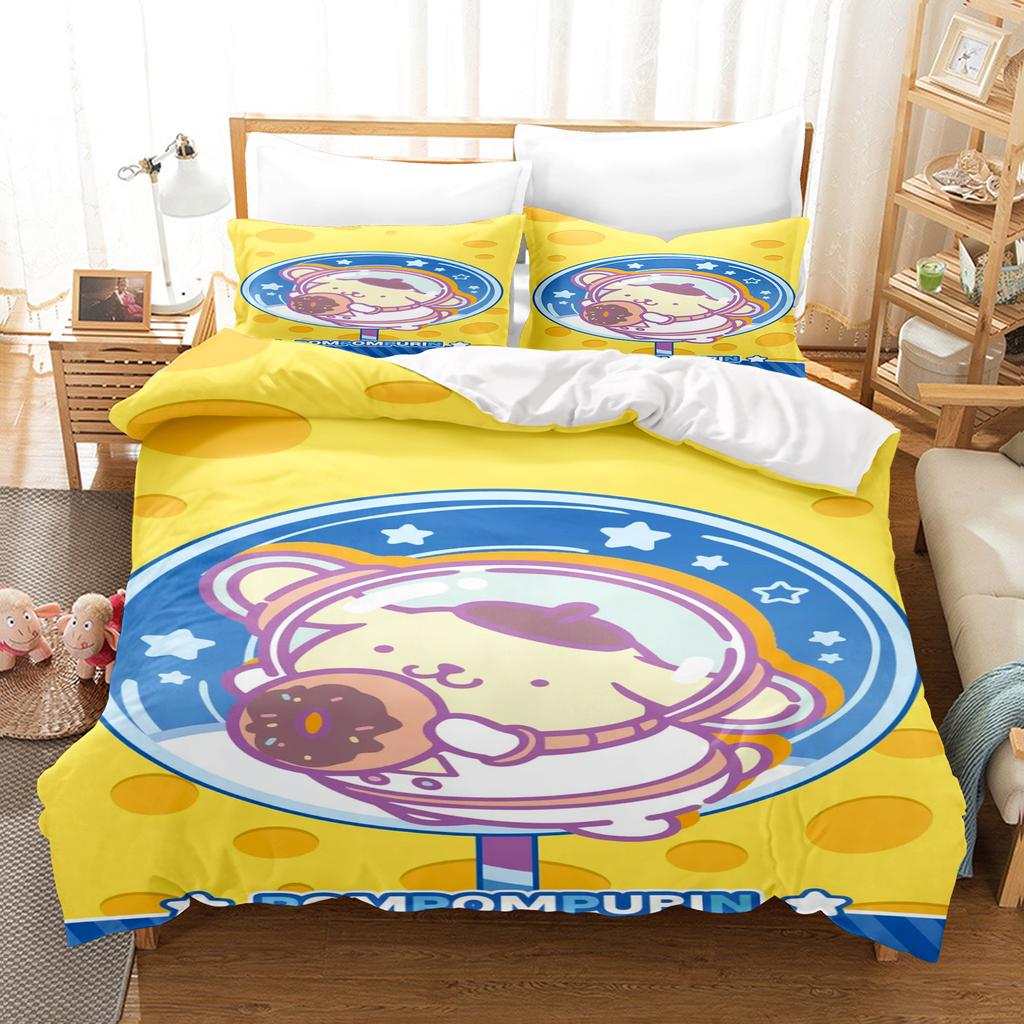 Pom Pom Purin Duvet Cover Set Comforter Bedding 3d Children'S Bedding Set 3-Piece 1 Quilt Cover King Size