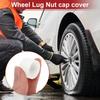 ACROPIX Cylindrical Wheel Nut Bolt Rim Tire Nut Screw Dust Cap Cover Nut Protection 19mm White PVC