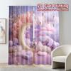 Modern Flat Printing Curtains Without Rod Dreamy Moonland Curtain Durable Polyester Thermal Set Of 2 Made
