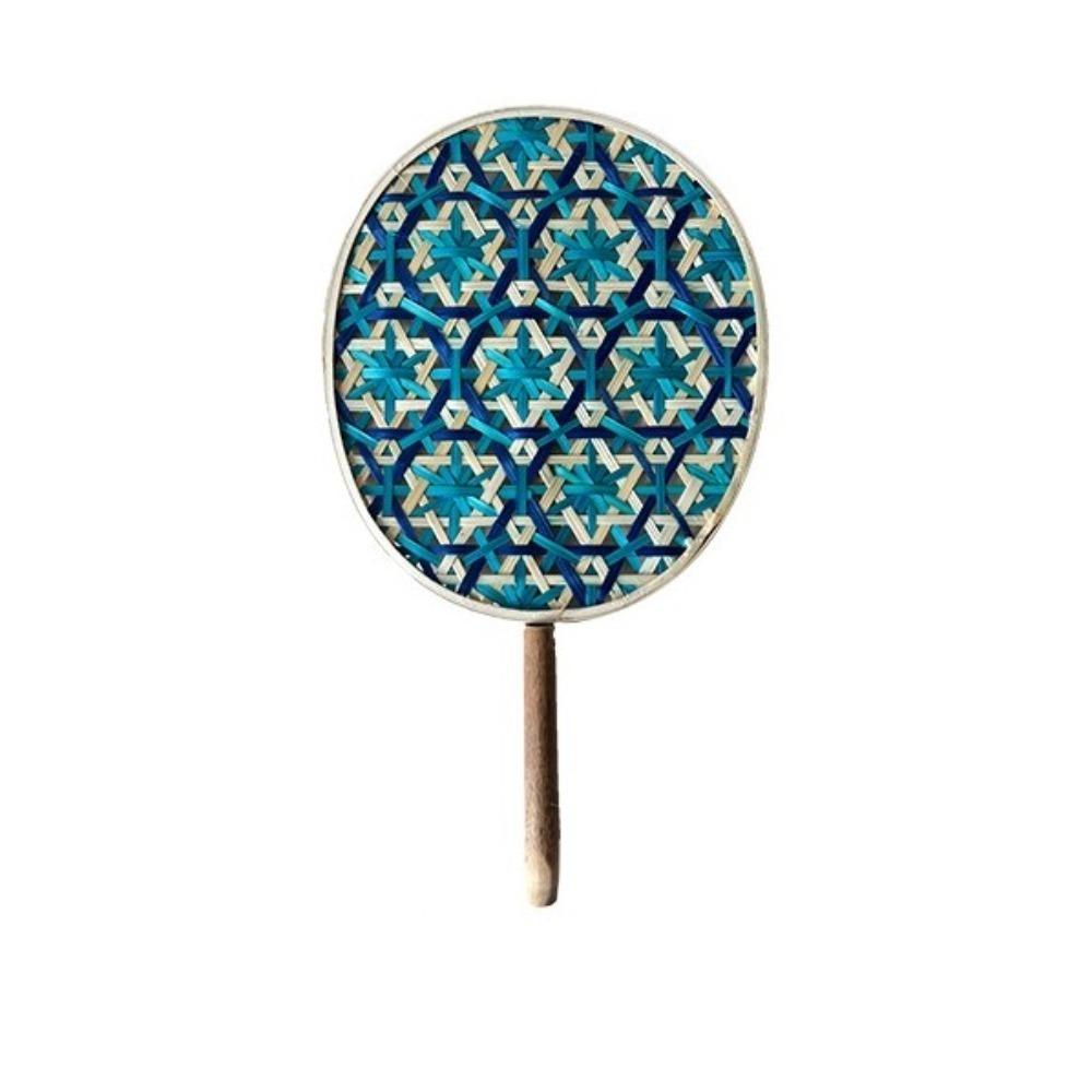 

Colorful Bamboo Braided Fan Ancient Hand Cranked Fan Durable Weaving Fan Summer Style A
