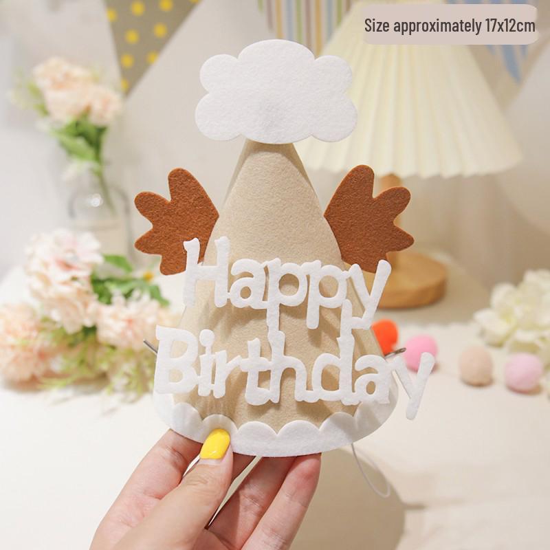 Daisy Decorated Baby Birthday Hat - Ideal for 1st Birthday Party Atmosphere and Photo Props