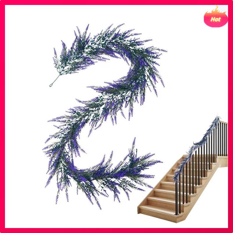 Artificial Lavender Garland Flexible Hangable Fake Plant Artificial Flower Garland Purplelavender For Front Door Window Wall A