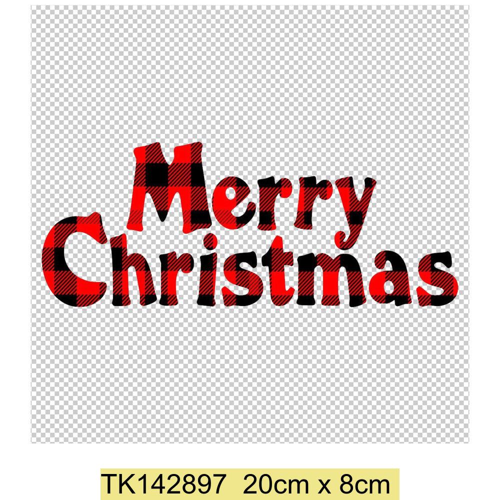 Christmas Tree Deer Heat Transfer Adhesive Patches T-Shirt Appliques Clothes Children's School Bag Decoration Print Holiday Gift