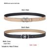 Smooth Buckle Black Lychee Grain Dual-Use Women's Leather Belt