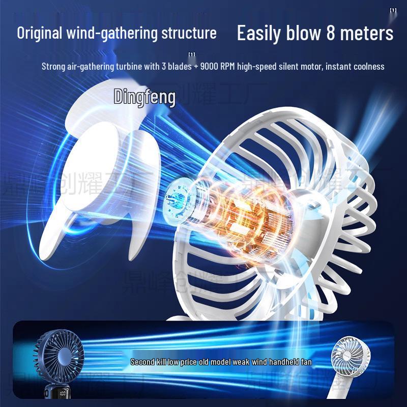 2024 Compact Rechargeable Ultra-Quiet Mini Fan for Office and Travel
