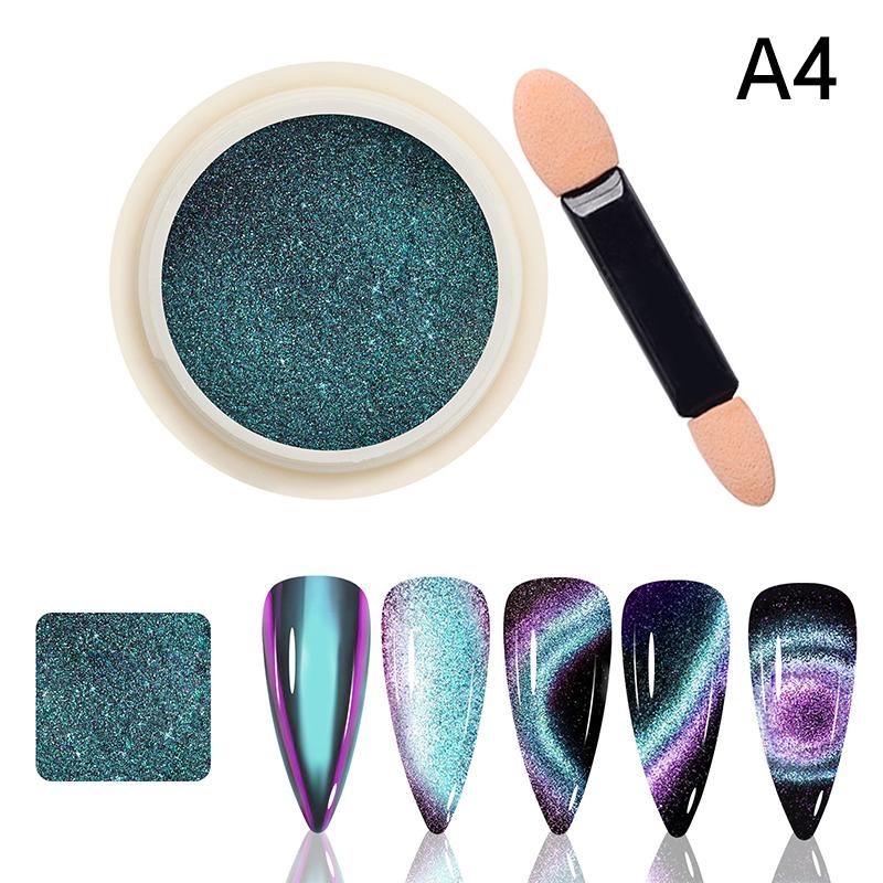 5D Хромовый Магнитный Порошок Блестки для Ногтей Хамелеон Блестящий Пигмент для Ногтей Гель-Лак Принадлежности Магический Порошок Кошачий Глаз A4