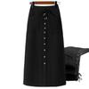 Elegant High Waist Knitted Wool A-line Skirt for Women - Slimming Mid-length, Petite Fit, Autumn/Winter Style