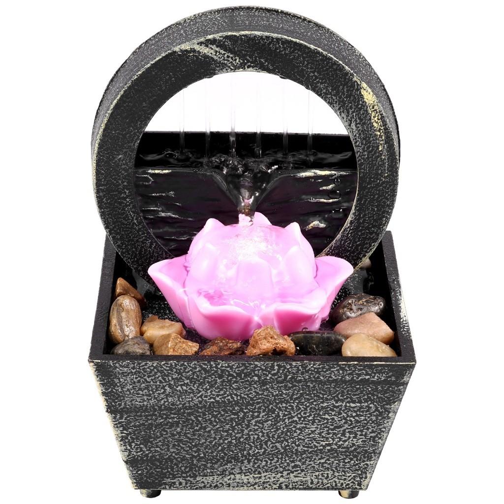 Desktop Fountain Office Home Tabletop Waterfall Decor Relaxation Meditation Creative Soft Lights Flowing Water Ornaments