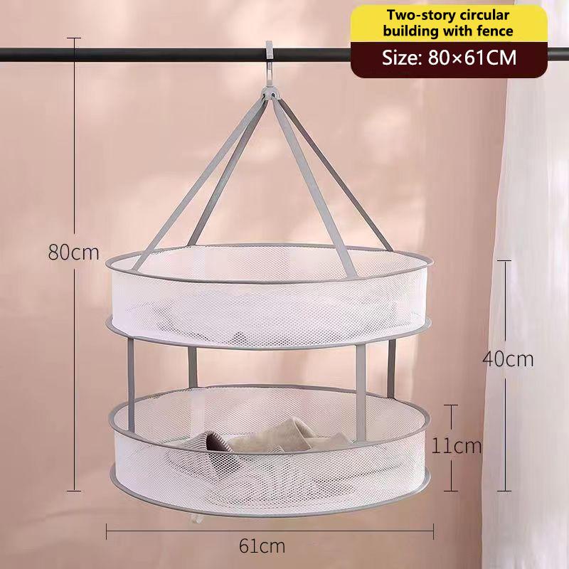 2 Layer Foldable Mesh Clothes Basket Anti Deformation Net for Sweater Fast Air Dry Use in Laundry Home