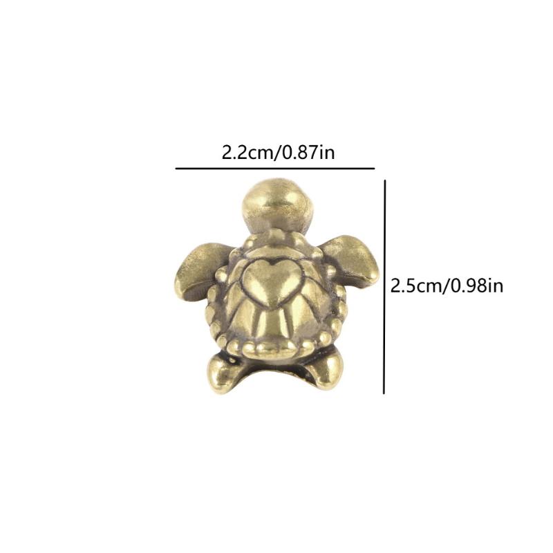

1Pc Copper Love Turtle Brass Figurine - Vintage Animal Home Garden Room Decoration Interieur Maison Desk Shelf Ornament жовтий