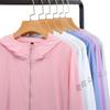 UPF 50+ Sun Protection Hoodie Jacket, Lightweight Ice Silk Breathable Sunscreen Clothing with Pockets for Fishing, Hiking