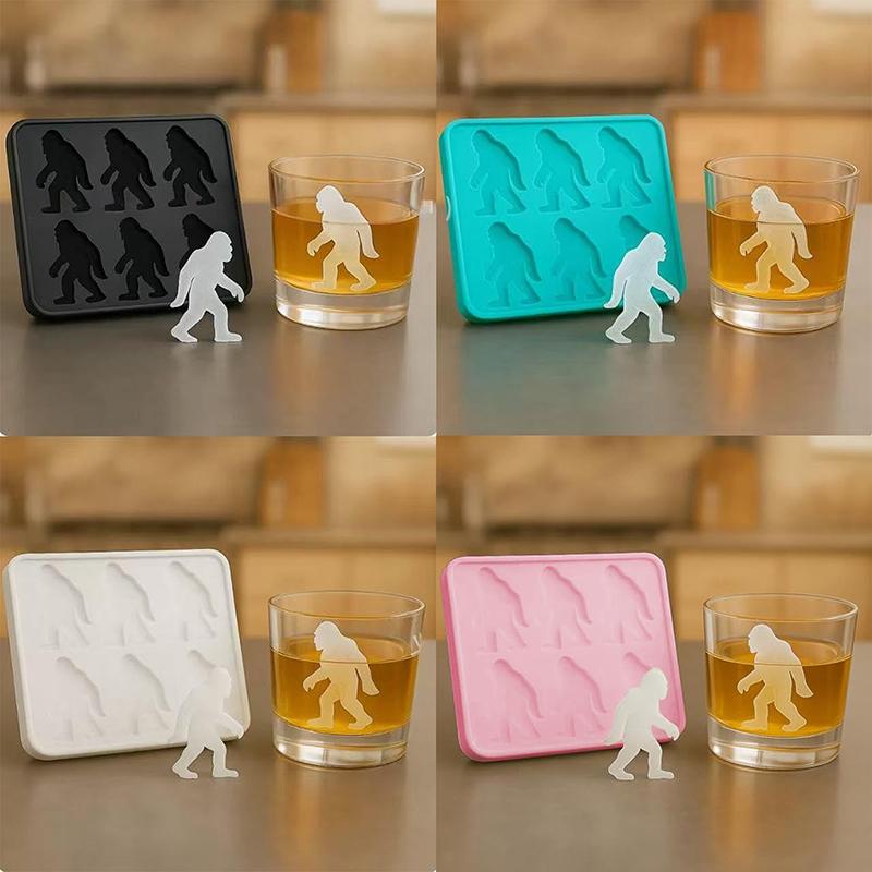 Forma na led Bigfoot Šimpanzi Opice Monstrum Forma na led Vtipné silikonové formičky na nanuky Potravinářský flexibilní výrobník ledu na párty