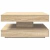 Rotating Coffee Table 360 degrees  Swivel Sonoma Oak Finish 70 x 70 x 34.5 cm