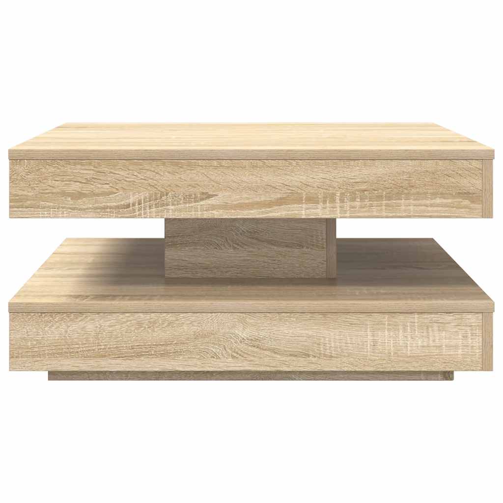 Rotating Coffee Table 360 degrees  Swivel Sonoma Oak Finish 70 x 70 x 34.5 cm