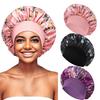New Satin Wide-Brimmed Sleep Cap: Elastic Hair Protection, Bath & Chemotherapy Hat for Women.