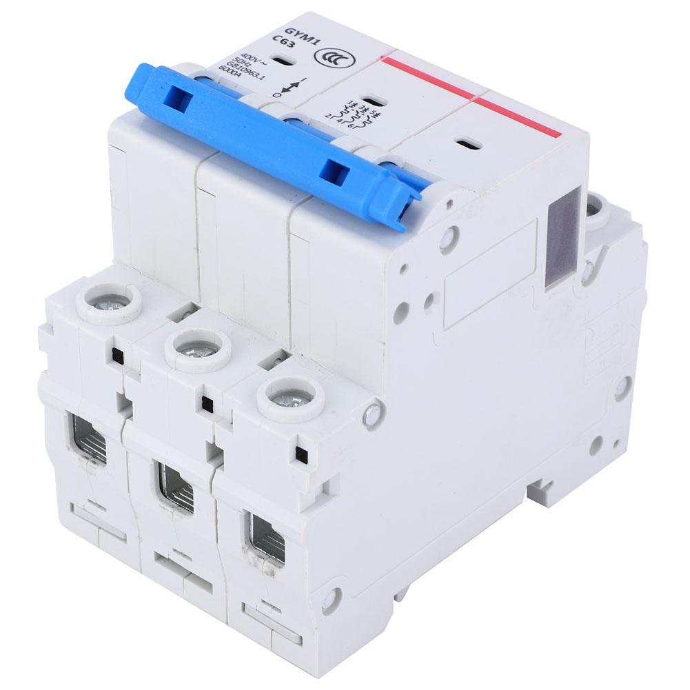 

GYM1 DZ47S Small Circuit Breaker 3P 400VAC IP20 Air Switch Breaker Circuit Protection Accessory63A