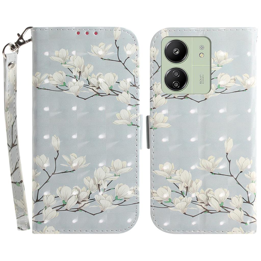 For Xiaomi Redmi 13C 4G/13C 5G/Poco C65 4G/Poco M6 5G/13R 5G Cell Phone Case 3D Pattern Wallet Cover