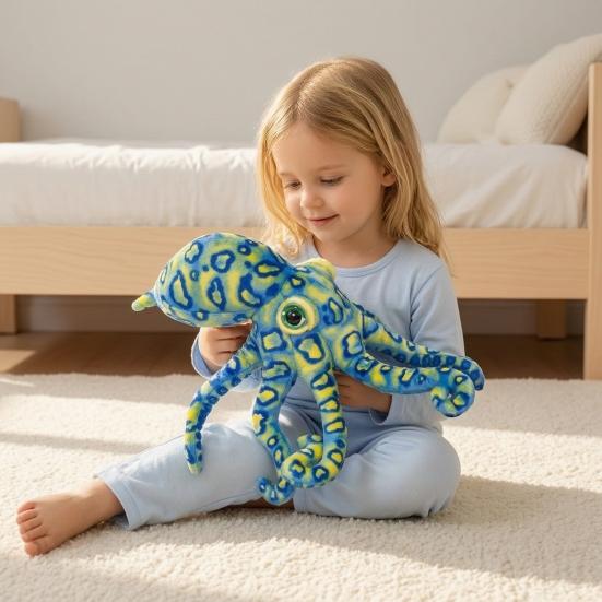 Realistic Octopus Plush Toy Soft Stuffed Animal Doll Cute Sea Creature Pillow for Kids