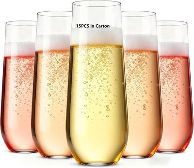 15 Stück BPA-frei 9oz Flöte Recycelbar Unzerbrechlich & Klarer Kunststoff Sektgläser Flöte Party Weinprobe Hochzeit Silvester