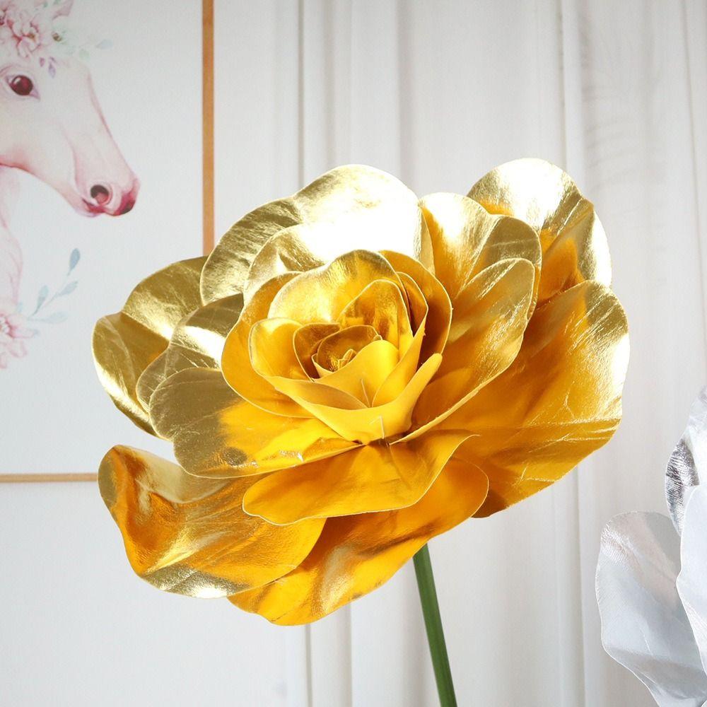 30/40/50cm Fake Foam Rose Shiny Artificial Flowers New Giant Rose Flower Head