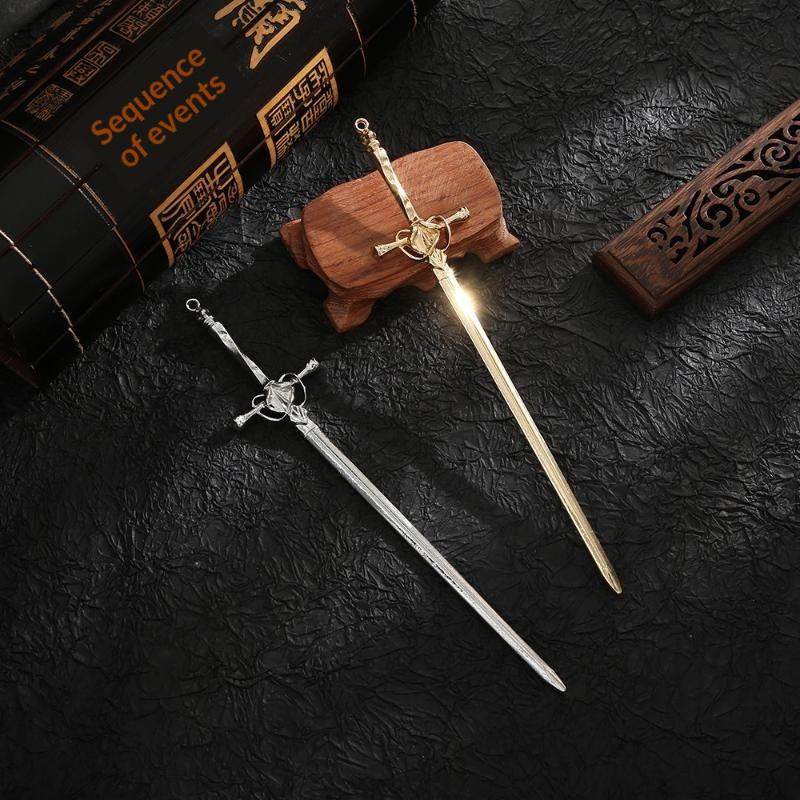 DIY Creative Chinese Style Hairpin Punk Sword Shape Hair Fork Fashion Hair Accessory for Women Cosplay Hanfu Party Wear