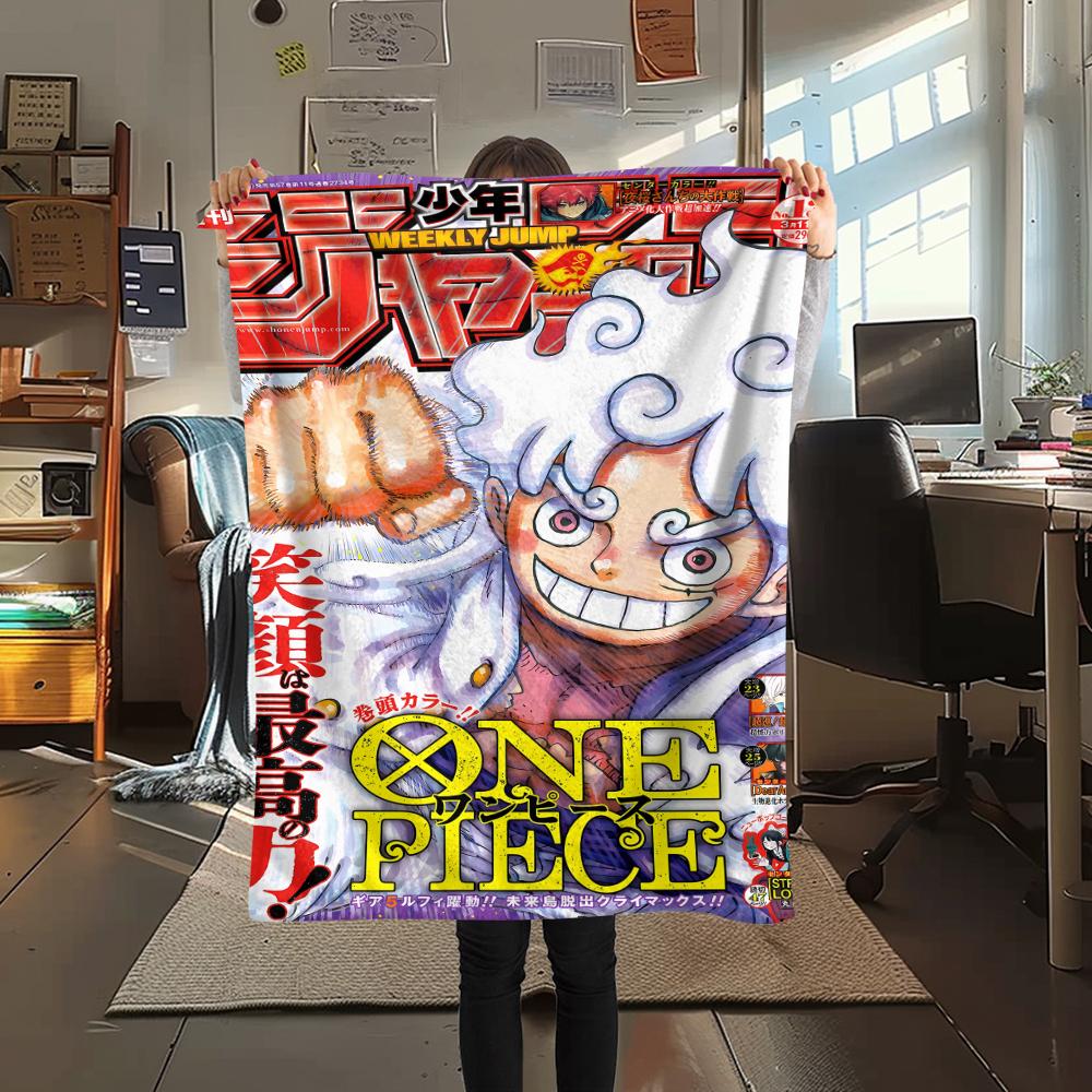 One Piece Character Print Flannel Blanket,High Quality Comfortable for All Seasons,Home Decor,Warmth and Comfort,Perfect for Christmas Gifts