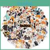 Anime Haikyuu!! 52-piece Sticker Set With Waterproof Multi-color Decals For Laptops And Bikes