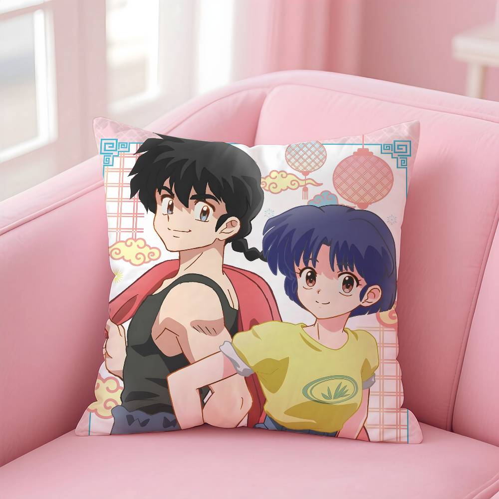 Anime R-Ranma Pillow Case Safe Custom Photo Pillow, Anti-fade Brushed Fleece Cushion, Maternal & Infant Safe.