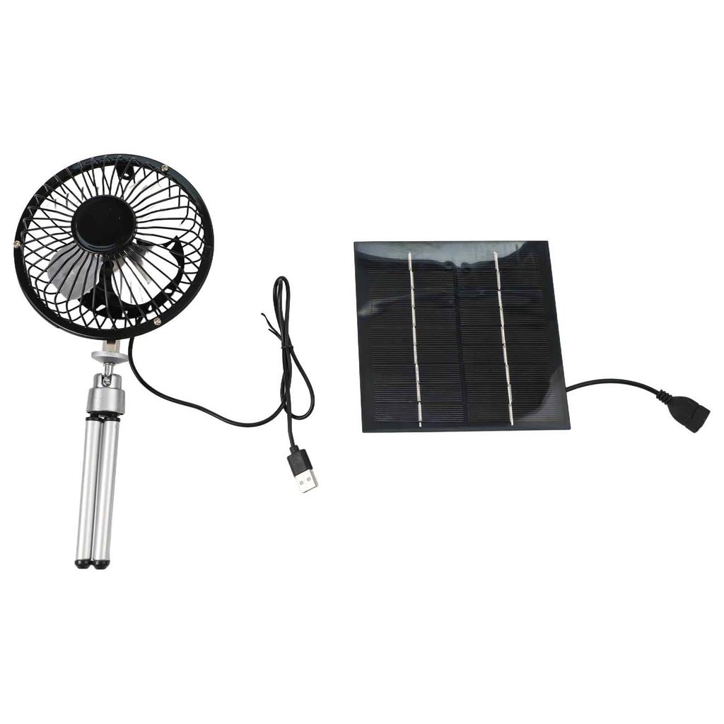 Camping Fan Dual Powered Fan For Picnics For Travel Adjustable Telescopic Stand Fan Camping Fan 10W Solar Panel