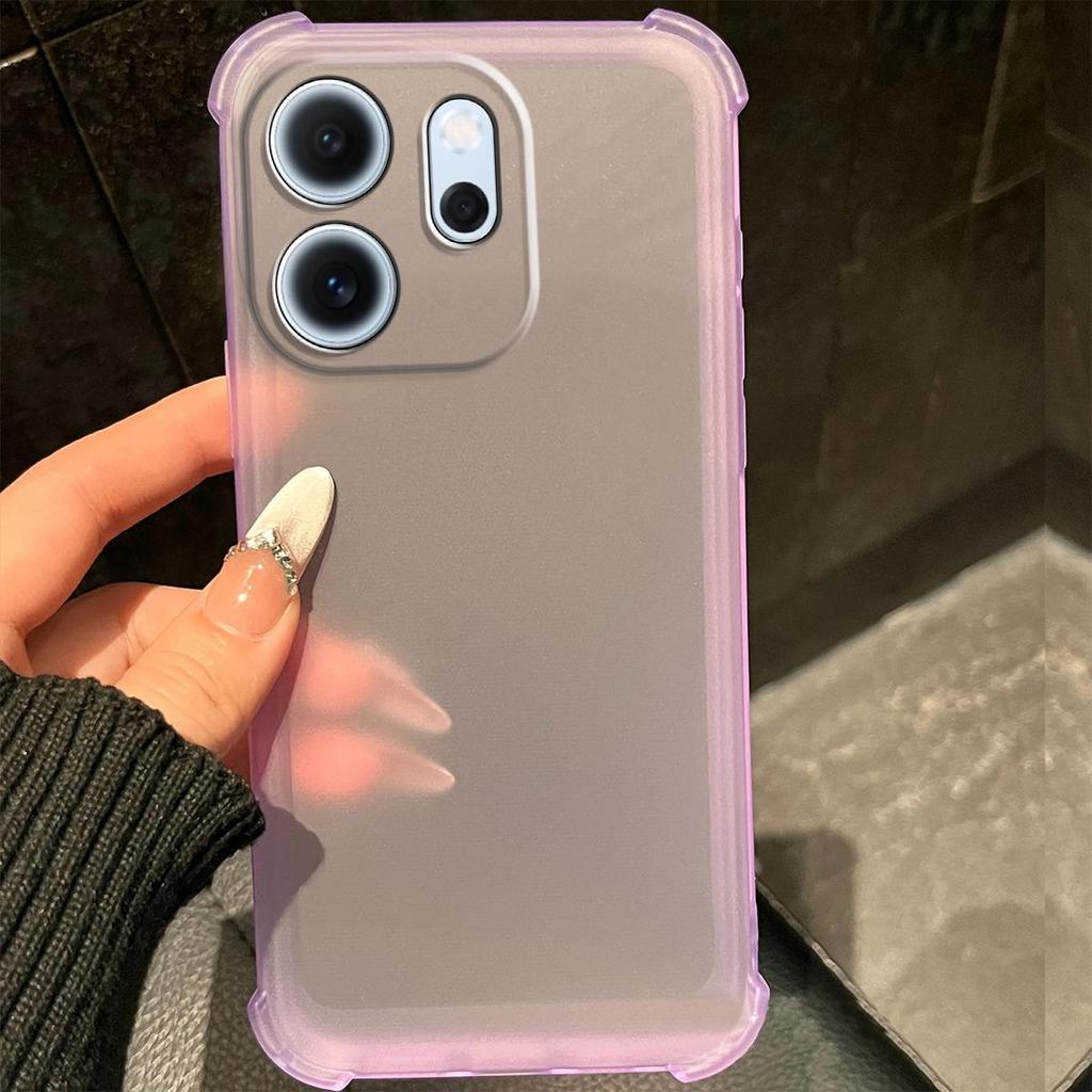 Case for OPPO Reno14 F 5G Shockproof Airbag Bumper Casing Frosted Translucent Cover