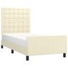 Bed Frame with Headboard Cream 80 X 200 Cm Faux Leather