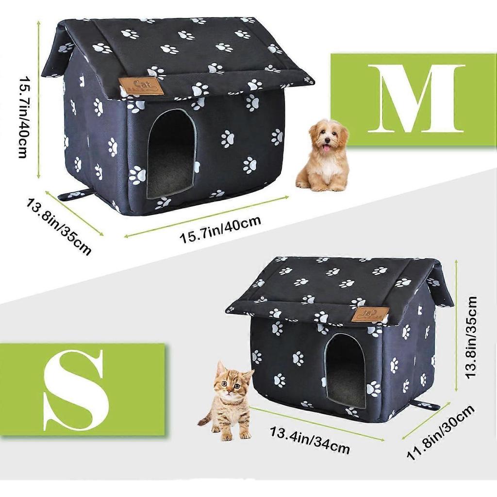 Outdoor cat house, waterproof and warm, suitable for stray cats, indoor/outdoor dual-use foldable insulated pet house, foldable stray cat tent.