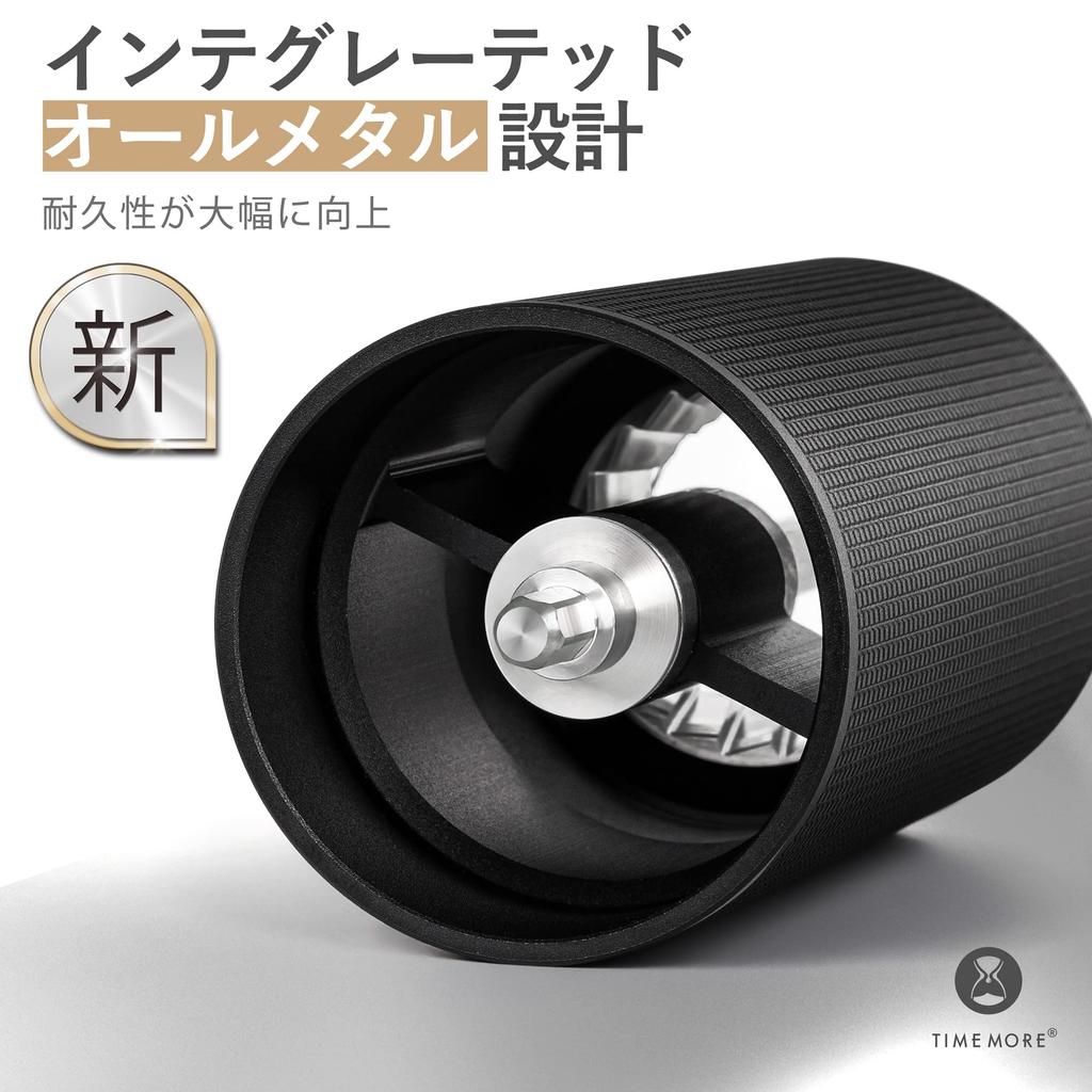 TIMEMORE New Manual Coffee Timemore with Stainless Steel Grinding Adjustable and NEW Black All-Metal Grinder, C3S, Grinders, Coarseness, Lightweight,