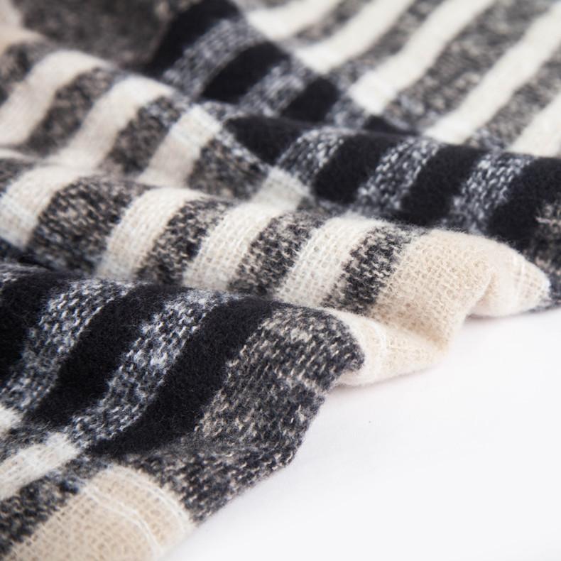 Jesienny i zimowy nowy okrągły szalik z poliestru z kolcami z wełny dwustronny w kratkę w kolorze kwadratowym szalik damski