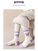 Kuromi Girls' Thick Winter Cotton Socks - Plus Velvet, Warm Terry for Autumn & Winter