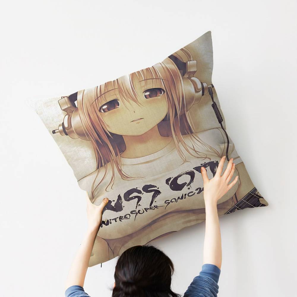 Beautiful Girl SUPERSONICO Pillow Anime Pillow Sofa Bed Head Pillow Cover Cushion Cover 45x45 cm Fashion