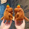 Cartoon Plush Fun Persimmon Keychain With Wiggling Tail Capybara Decoration Bag